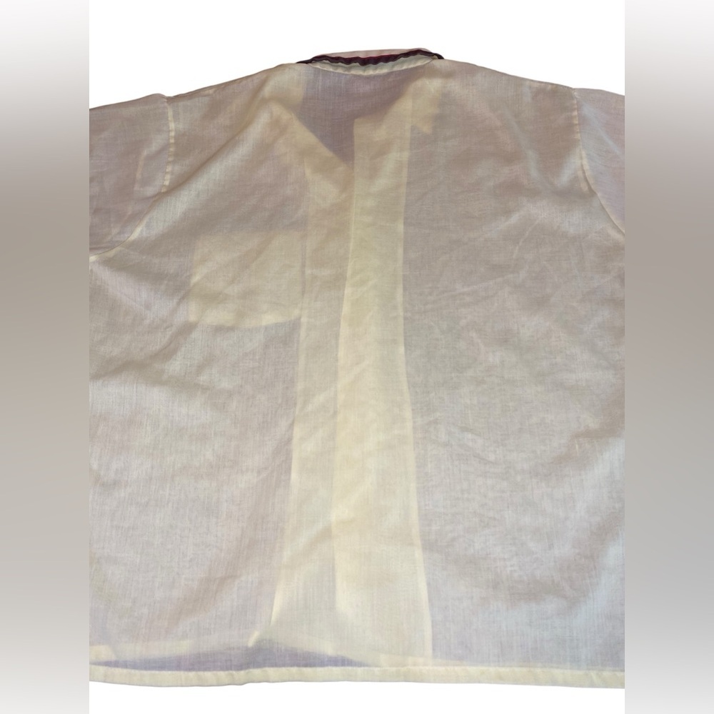 Vintage Button Up Men’s XL Yellow Brown Red Sheer Comfy Summer Spring Bowling - Picture 3 of 4